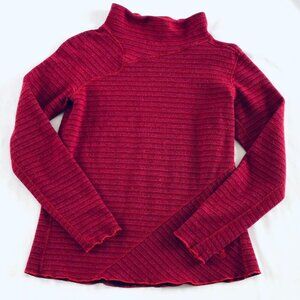 Mountain Hardware red striped pull-over sweater Womens Large soft warm ski hike